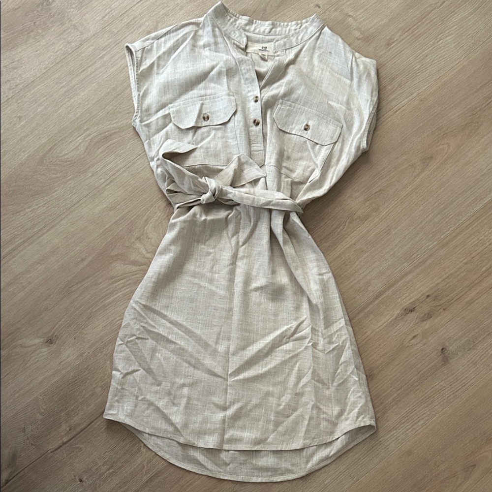 Thread & Supply Light Beige Linen Dress